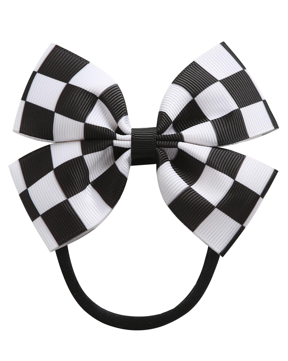 Fancheer baby racing checkered flag bow headband for stylish newborn photos.