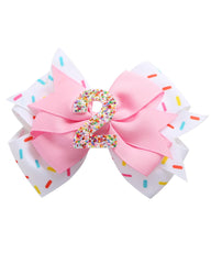 Fancheer birthday bow with ice cream donut design for a 2nd birthday