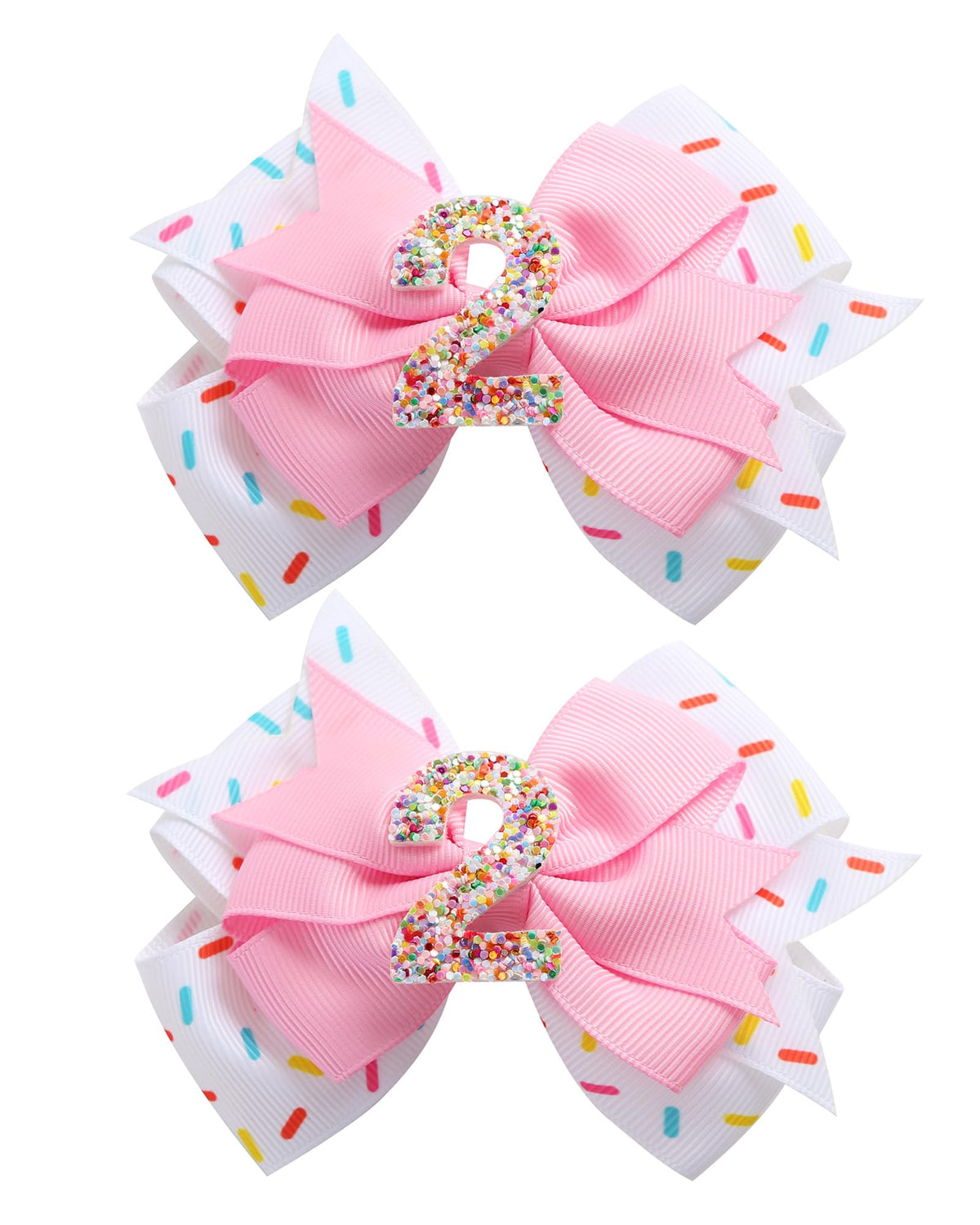 Fancheer ice cream bow on pink hair clip, ideal for birthday photos