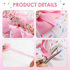 Close up of handmade glitter bow by Fancheer adding lasting sparkle