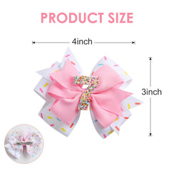Fancheer handmade donut-style hair bow adds charming detail to hairstyles.