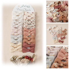 Fancy Clouds 20-piece linen bow hair ties set for gentle daily wear