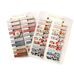 Fancy Clouds flower-print clips pack adds colorful style to outfits.