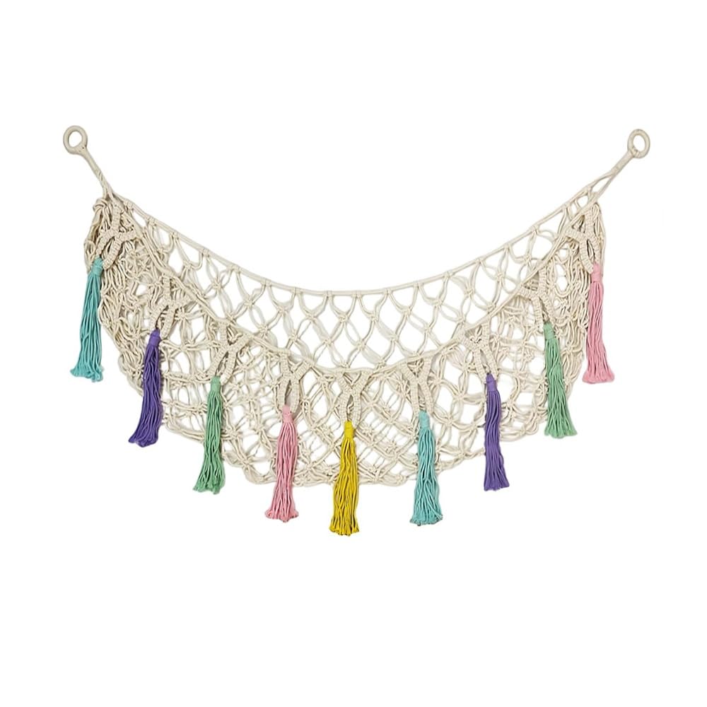Fancypost large stuffed animal net hammock wall mount stores plush toys off the floor.