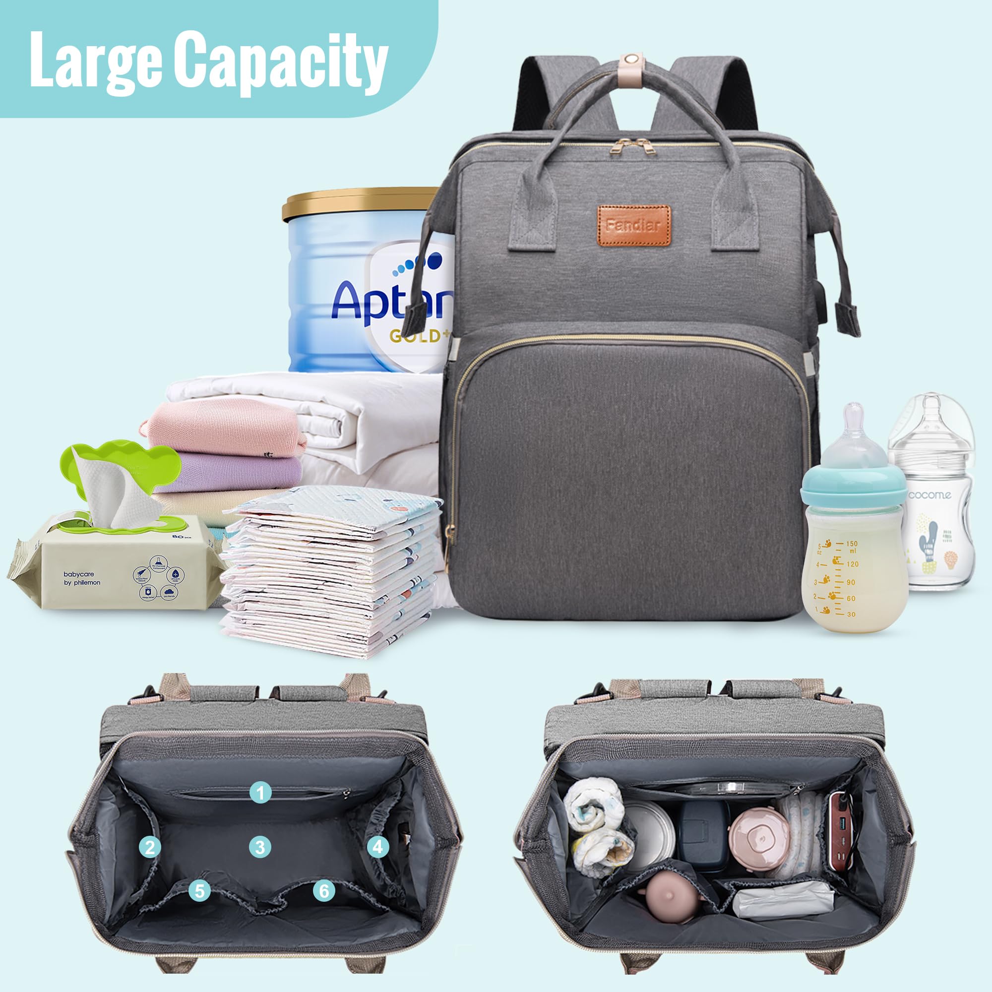 Fandiar ergonomic-back design and padded straps for comfortable carry.