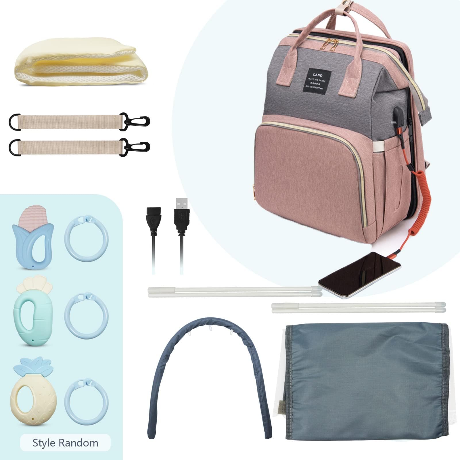 Fandiar bag interior pockets neatly organize baby essentials