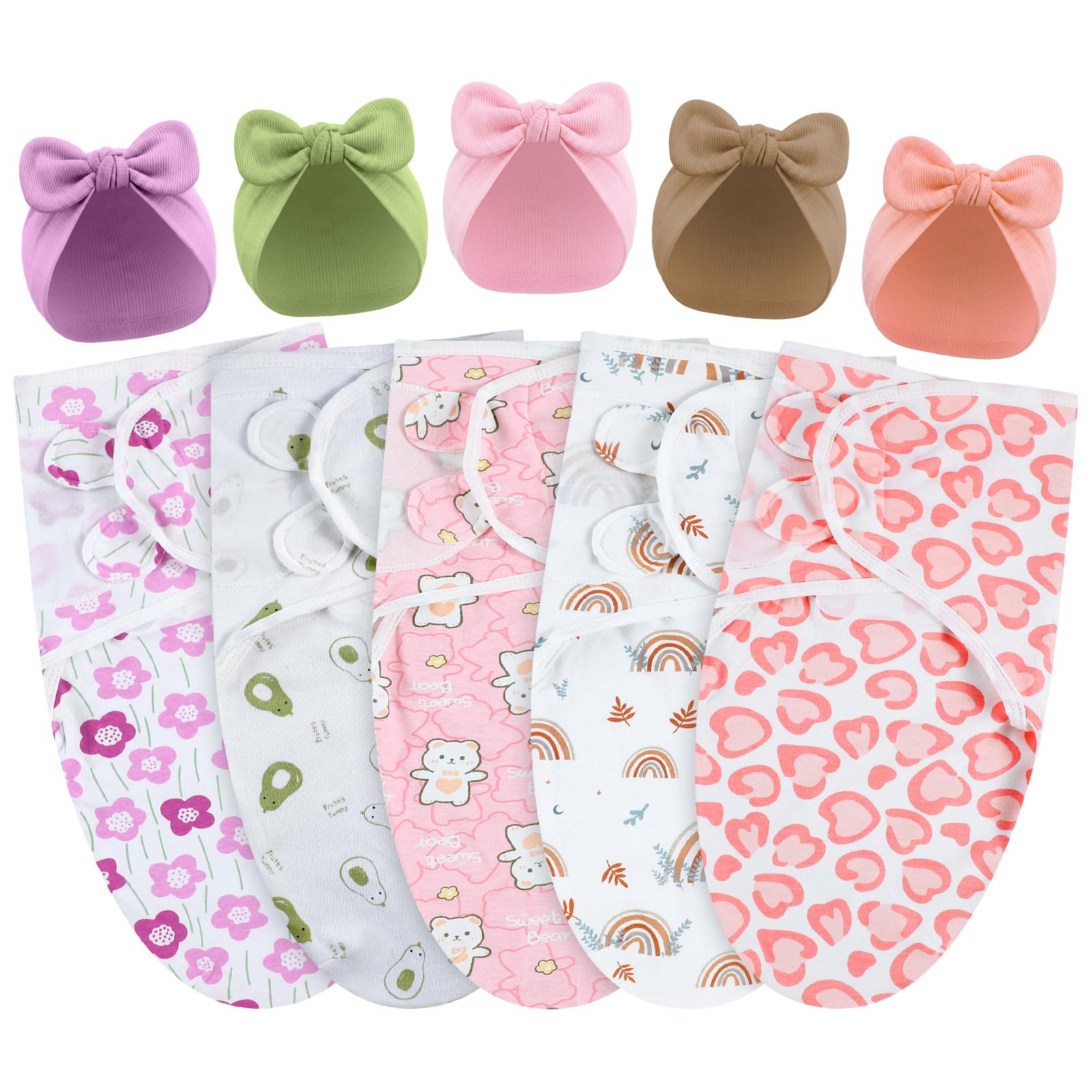 Fanfanwin preemie swaddle blanket with rabbit ears promotes cozy, secure naps.