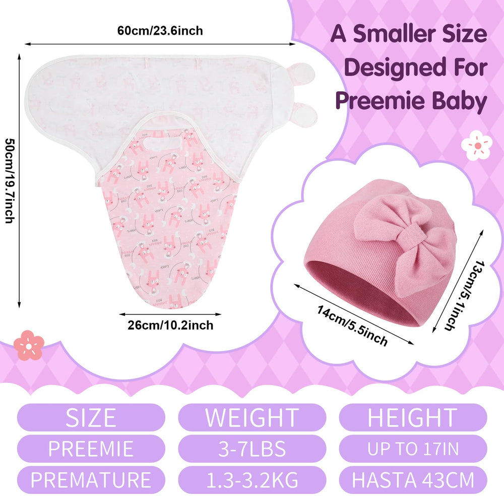 Fanfanwin preemie swaddle with purple flowers design for soft comfort