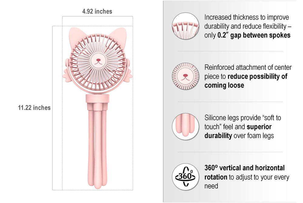 FANimal clip-on stroller fan with night light for safe, soothing outings.