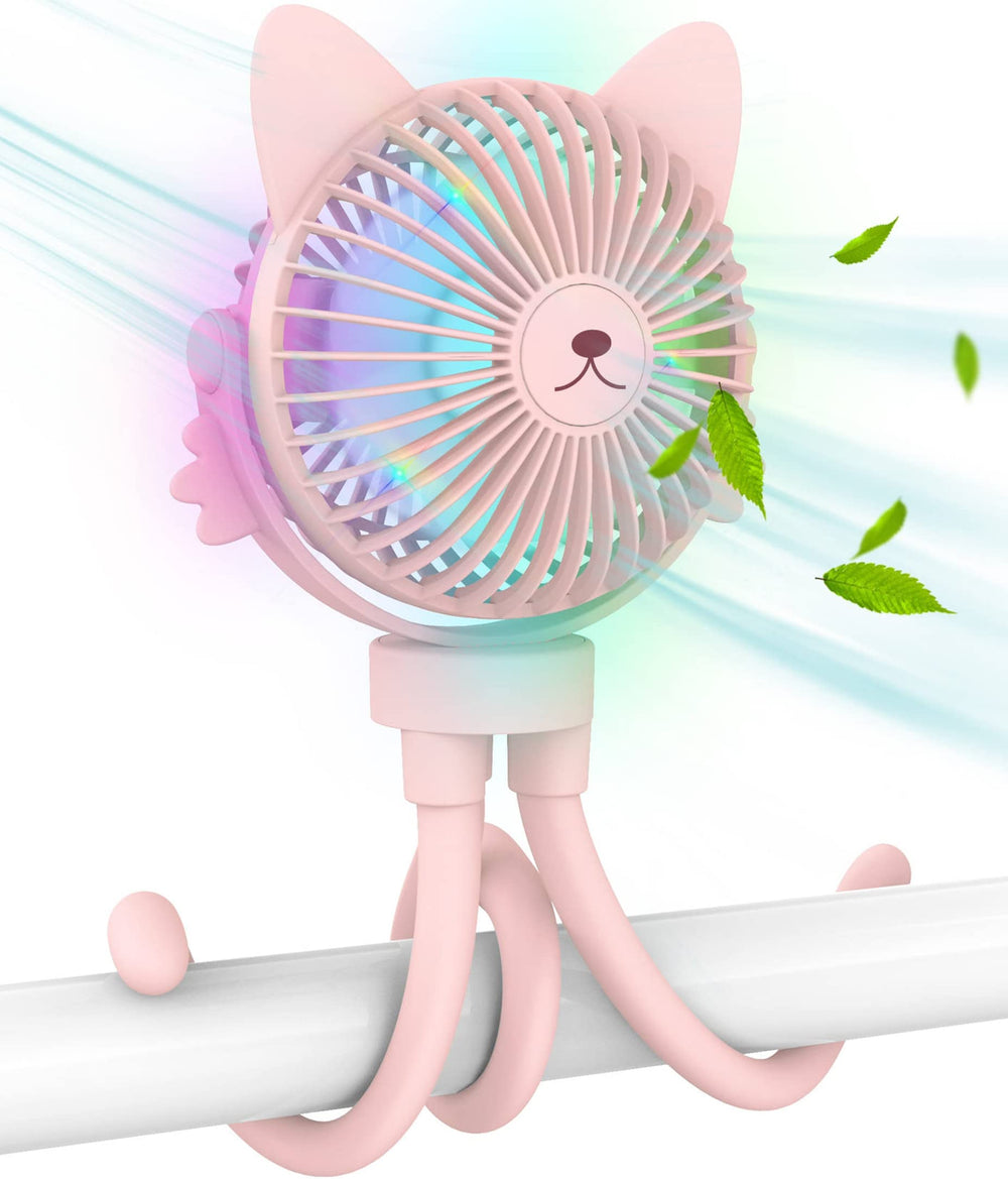 FANimal portable stroller fan with bendable frame for easy cooling on the go.