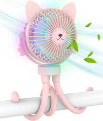 FANimal portable stroller fan with bendable frame for easy cooling on the go.