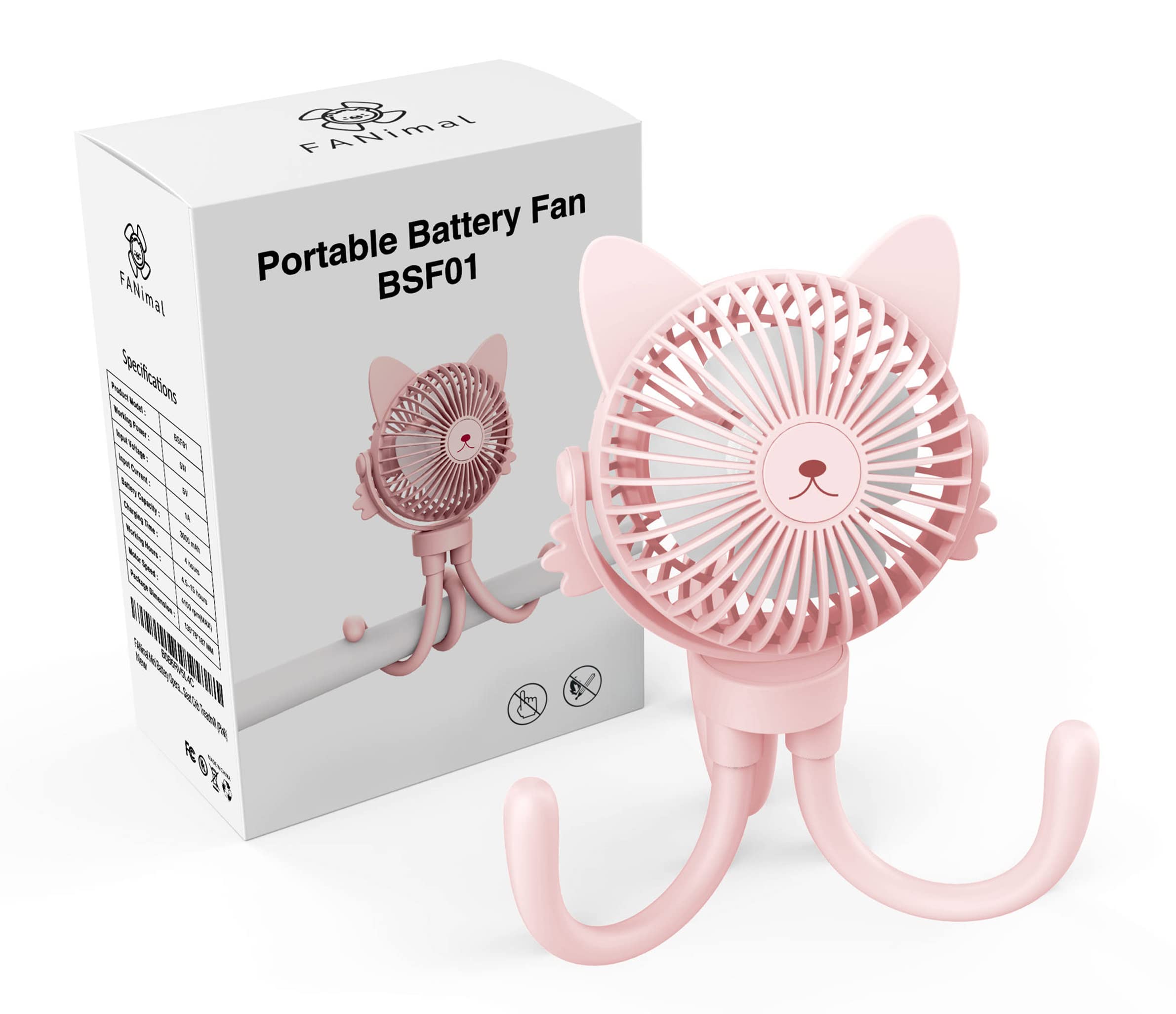 FANimal USB-C rechargeable battery stays ready for adventures.