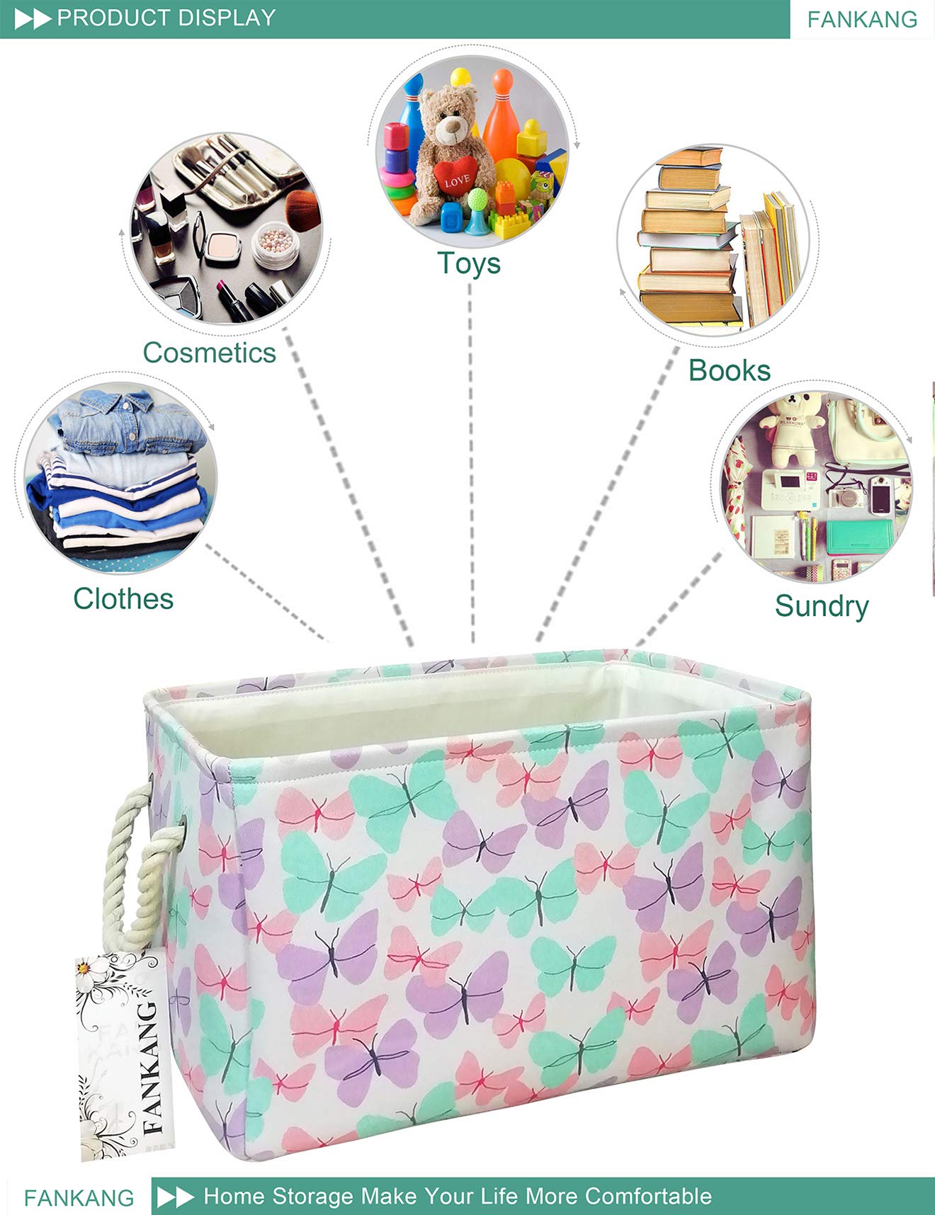 FANKANG Butterfly material close-up, durable canvas with moisture-resistant lining.