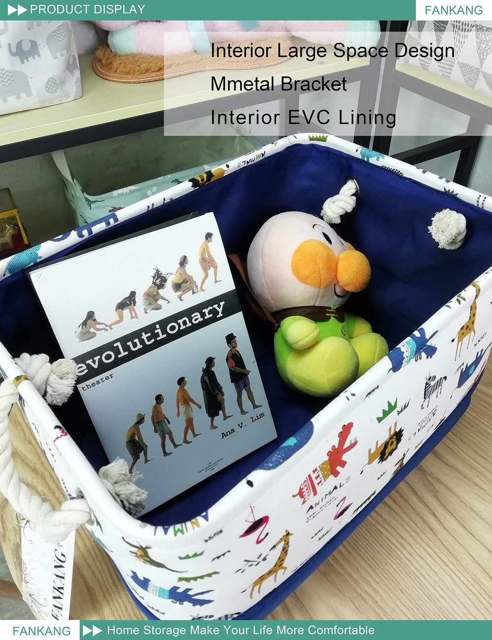 FANKANG collapsible fabric bin saves space when not in use.