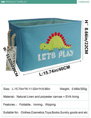 FANKANG dinosaur rectangular laundry basket side handles enable easy carry.