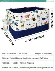 FANKANG nursery storage bin with animal motif keeps toys and clothes neatly stored.