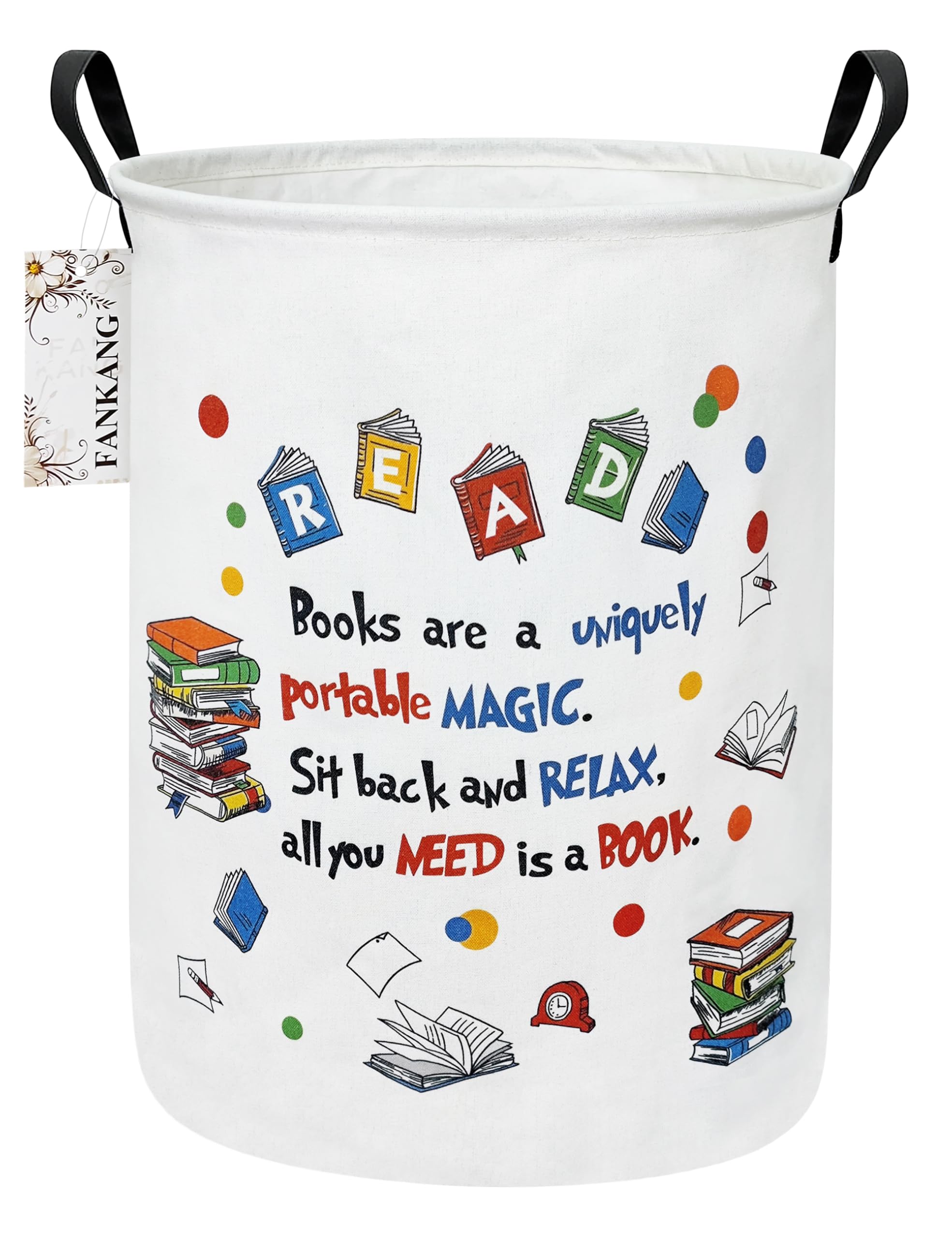 FANKANG storage basket foldable hamper showing its roomy capacity for toys and clothes.