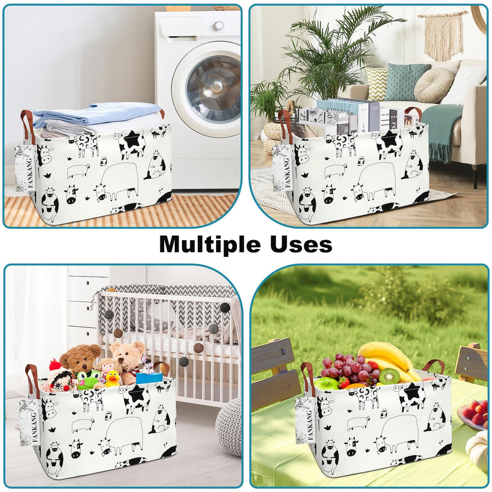 FANKANG foldable basket collapses flat for space saving storage.