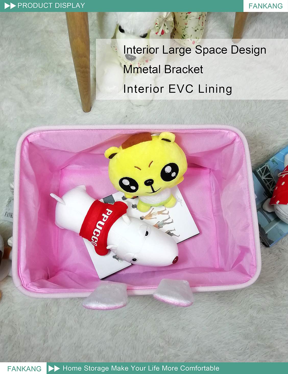 FANKANG nursery organizer with dinosaur pattern keeps toys tidy