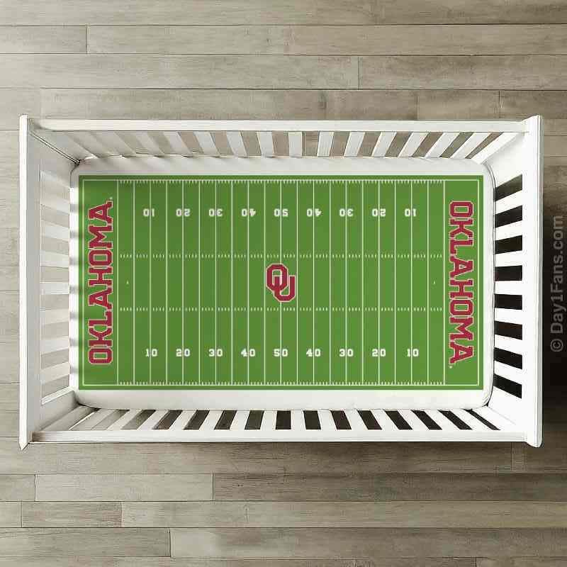 Fanmitts StadiumSheets Oklahoma Sooners field layout for nursery decor