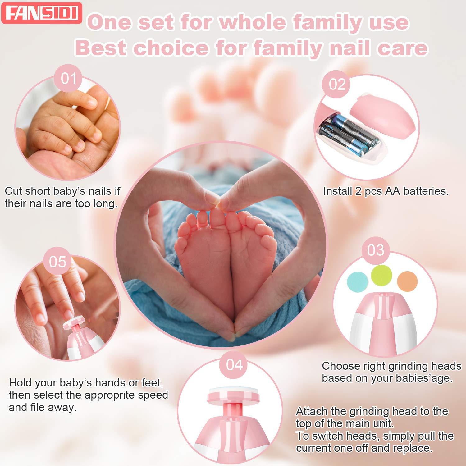 FANSIDI baby nail care set with complete accessory bundle