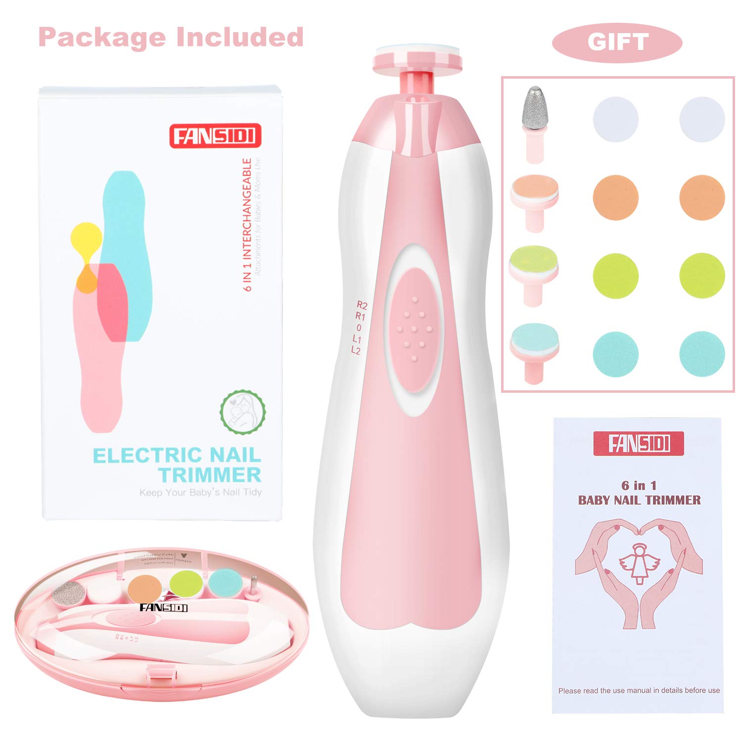 FANSIDI nail file battery-powered convenience without cords