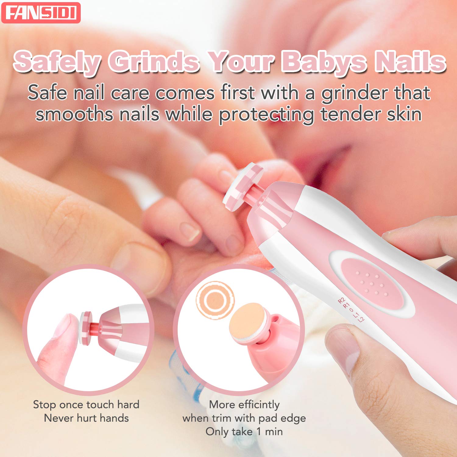 FANSIDI nail file whisper-quiet operation for peaceful naps