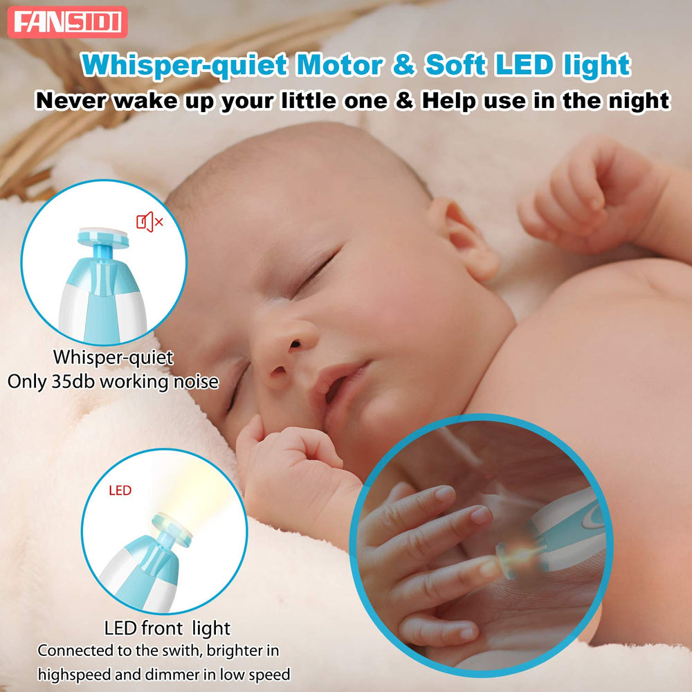 FANSIDI Baby Nail Trimmer with LED light improves visibility during trimming.