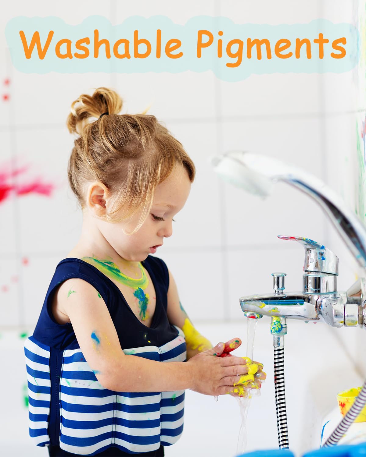 FANTASTIC HOUSE Six safe paints for baby handprints in bright colors