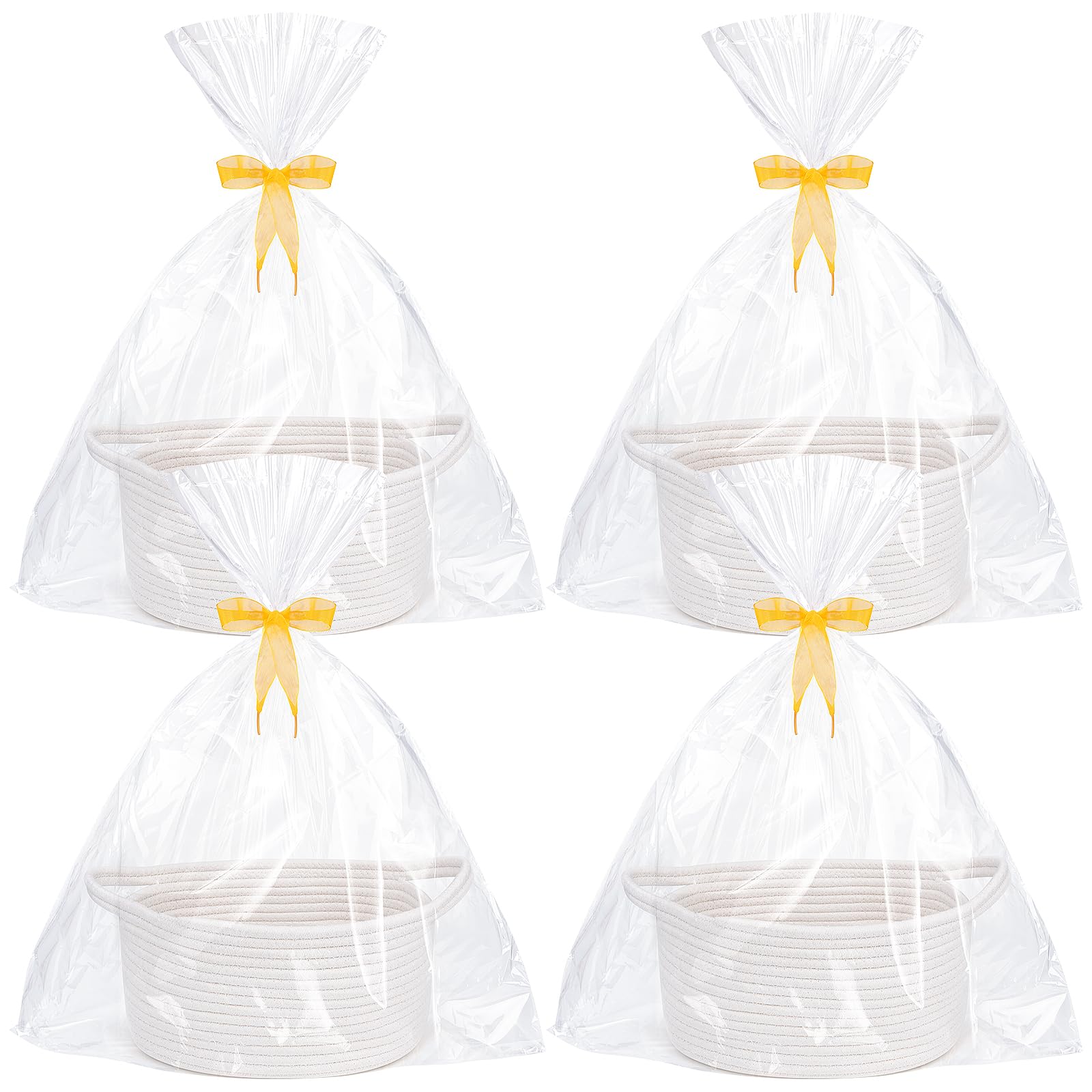 Fantasyon 4-pack woven baskets with gift bags for tidy storage.
