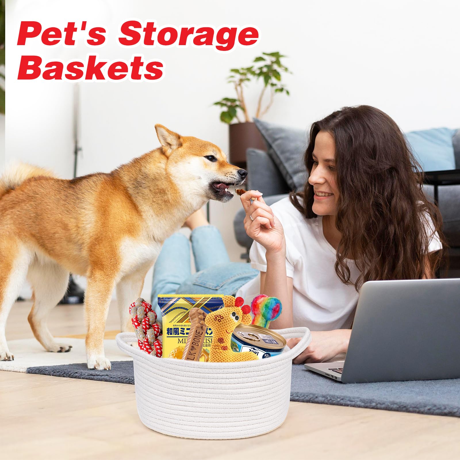 Durable cotton rope construction of Fantasyon baskets for long-lasting use.