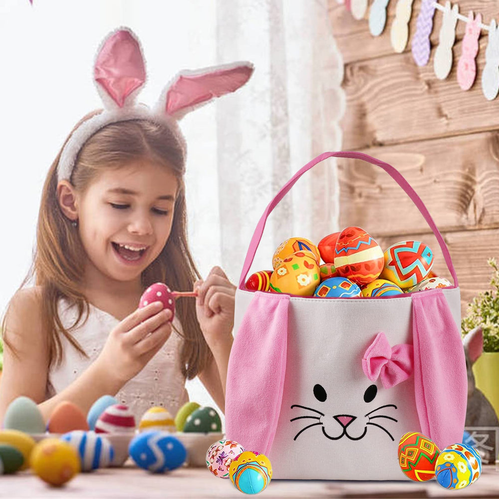 Fanunny Easter Bunny Basket canvas construction for durability and reuse.