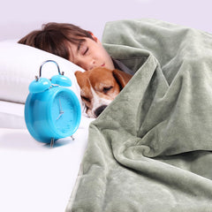Faraday Fabric Belly Blanket two-sided design offers warm or cool options.