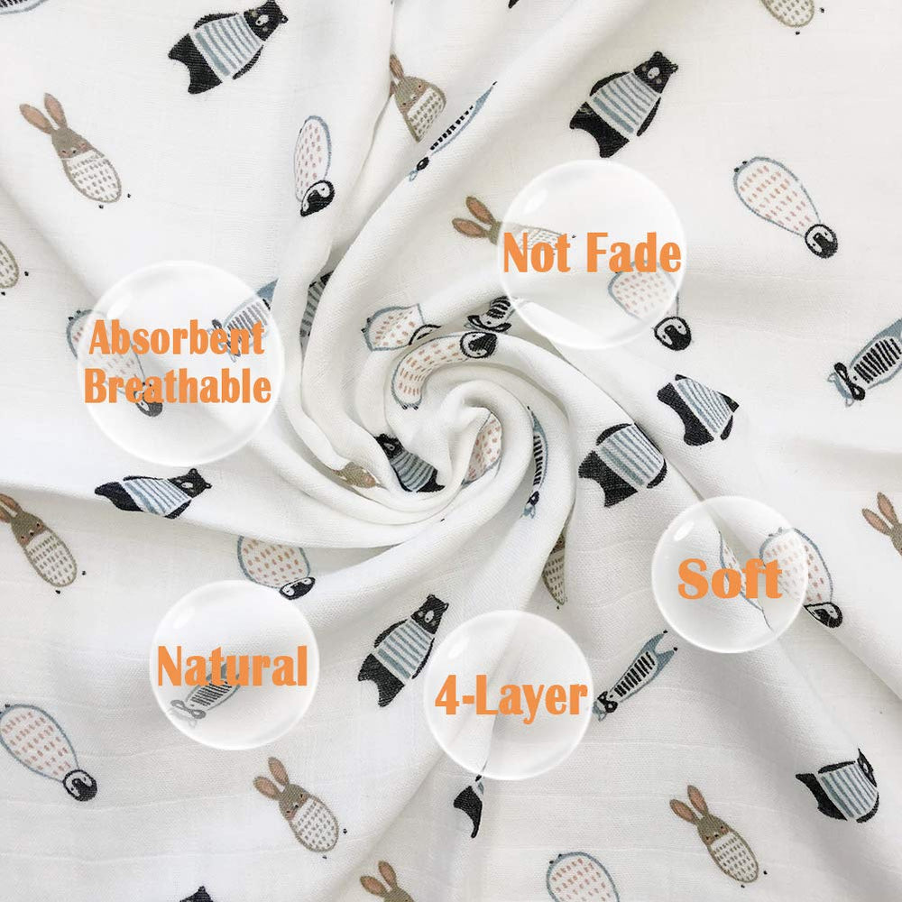 Farmer Mani 43x45 inch gray blanket easy to wrap newborns and toddlers.