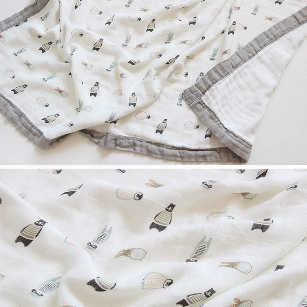 Farmer Mani swaddle gray wraps newborn securely and comfortably.