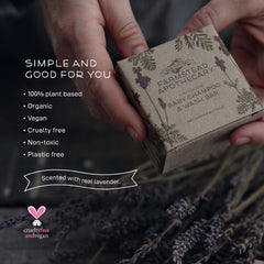 Farmstead Apothecary Baby Shampoo Bar organic ingredients list highlighting clean formulation.