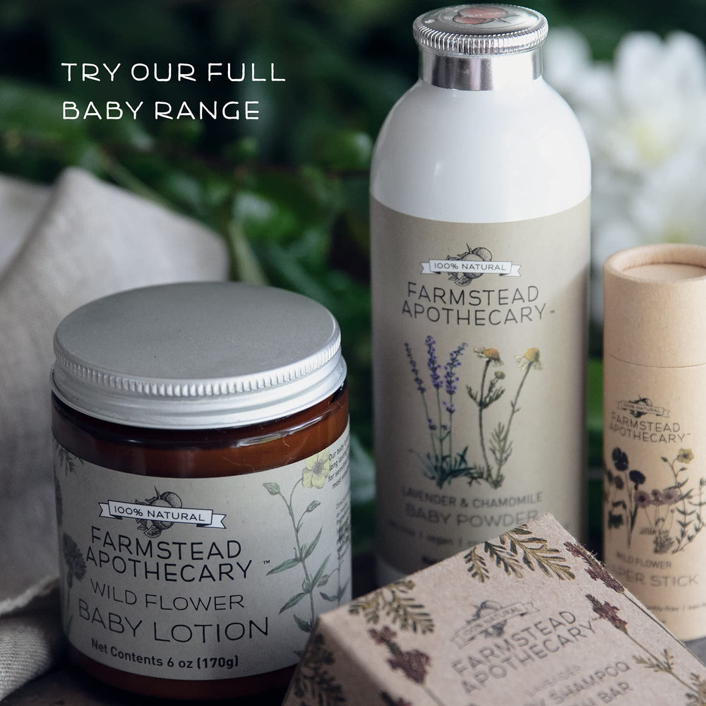 Farmstead Apothecary Baby Shampoo Bar shea butter and jojoba oil shine.