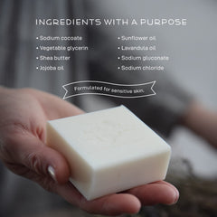 Farmstead Apothecary Baby Shampoo Bar vegan cruelty-free badge visible.