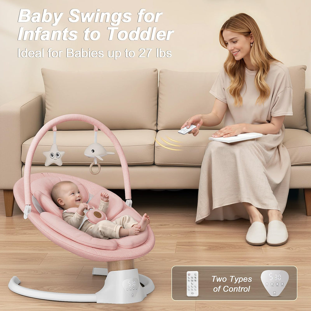 FasonBaby swing with 5-point harness for secure restraint.