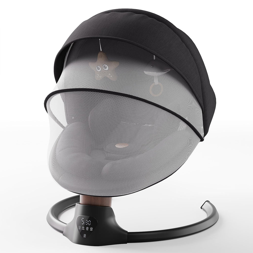 FasonBaby electric baby swing canopy and mosquito net protect during naps.