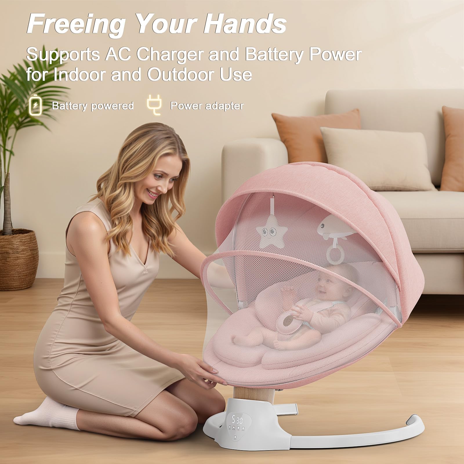 FasonBaby canopy with mosquito nets protects outdoors.