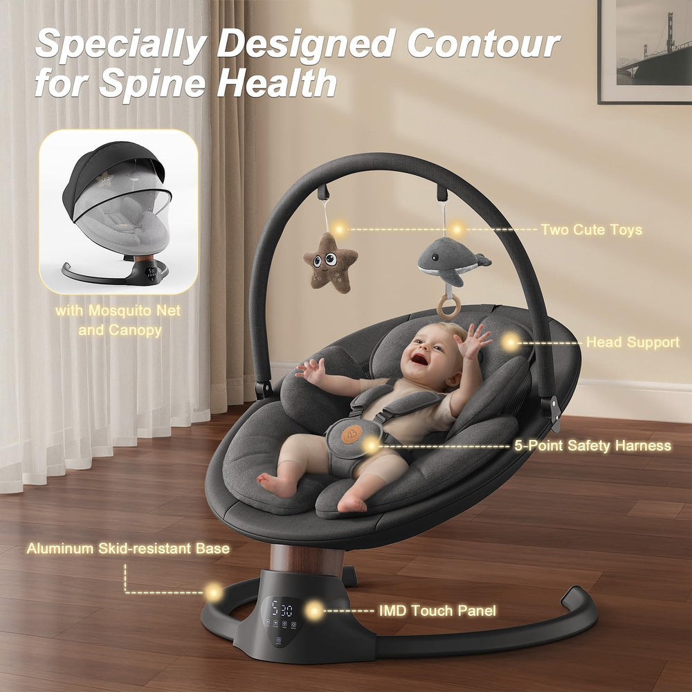 FasonBaby electric baby swing remote control enables easy adjustments from distance.