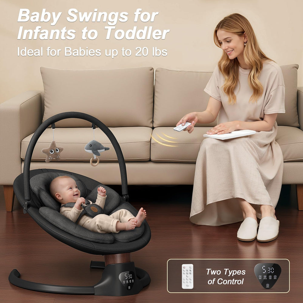 FasonBaby electric baby swing removable cushions support year-round comfort and easy cleaning.