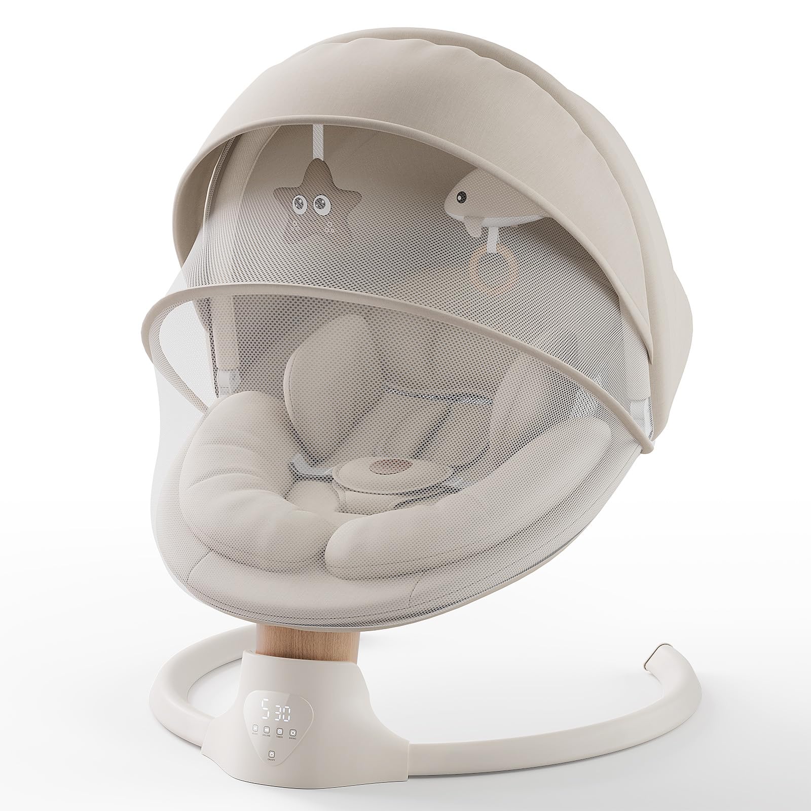 FasonBaby 5-point harness enhances baby safety during swings.