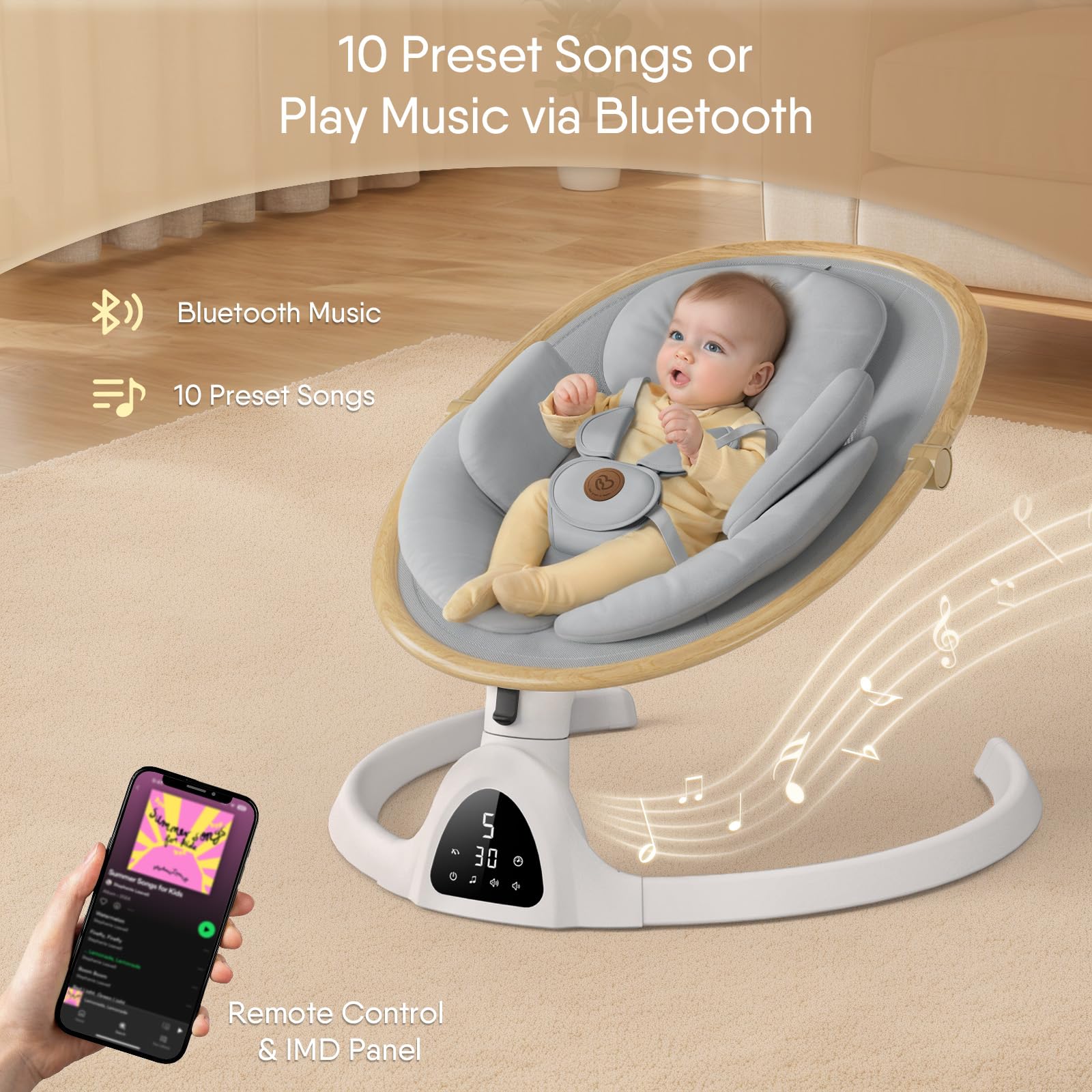 FasonBaby soft fabric seat with breathable mesh keeps baby comfortable