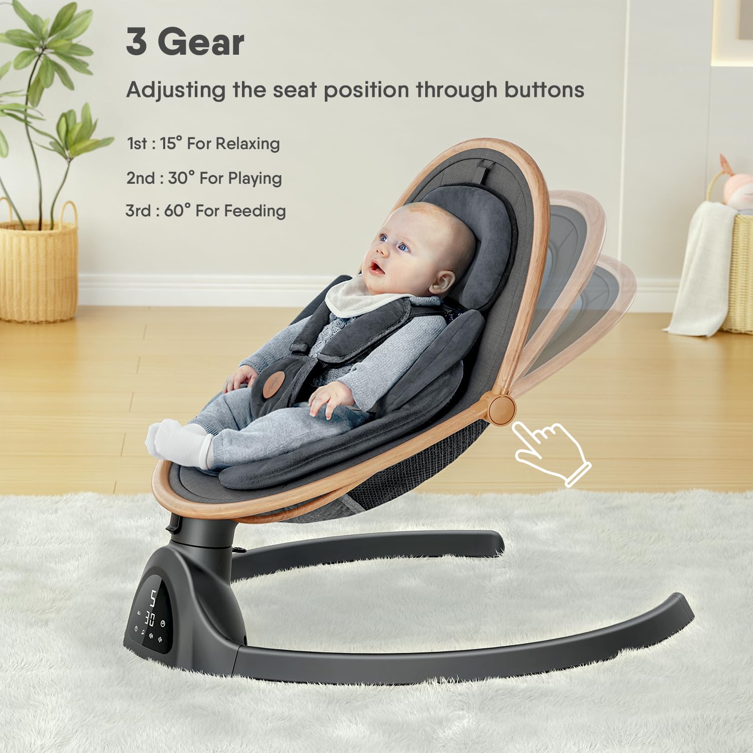 FasonBaby three seat positions for relaxing, playing, and feeding