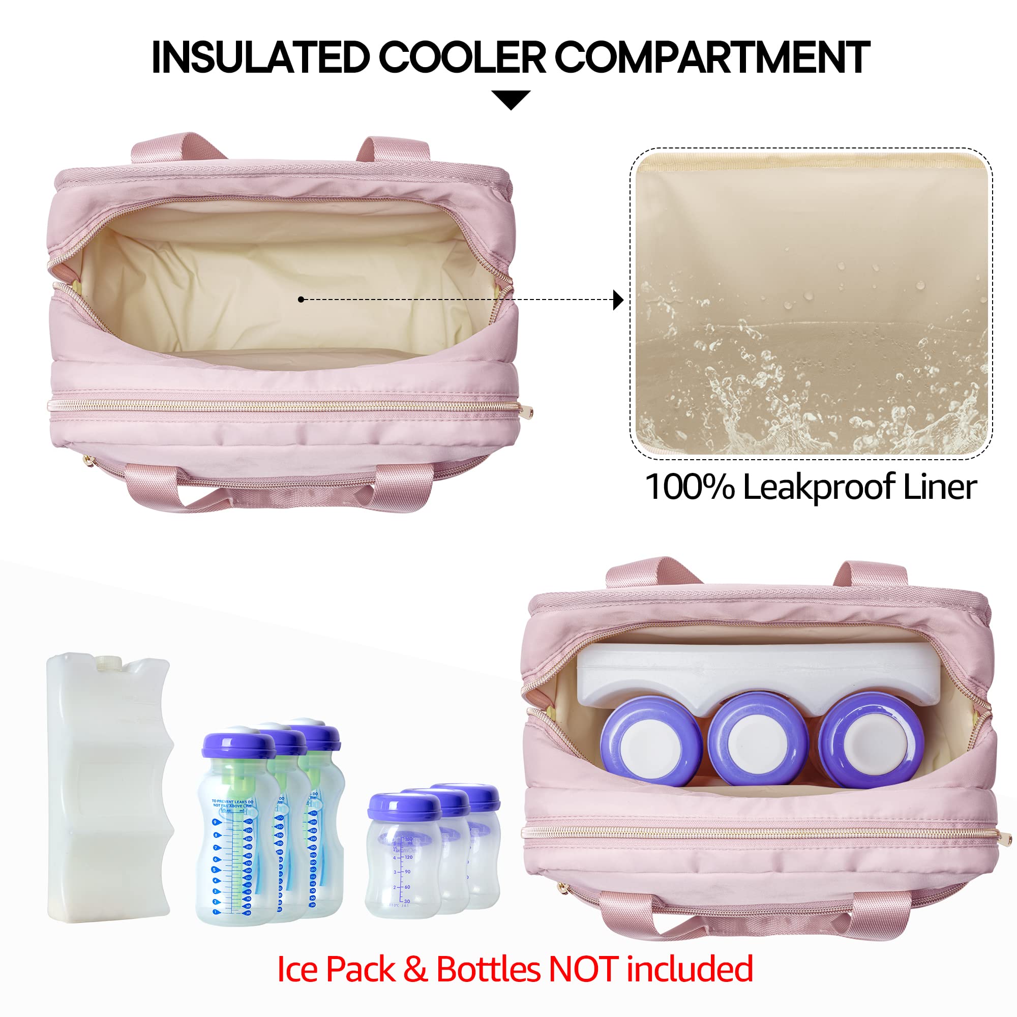 Fasrom cooler back compartment with waterproof liner keeps bottles secure.