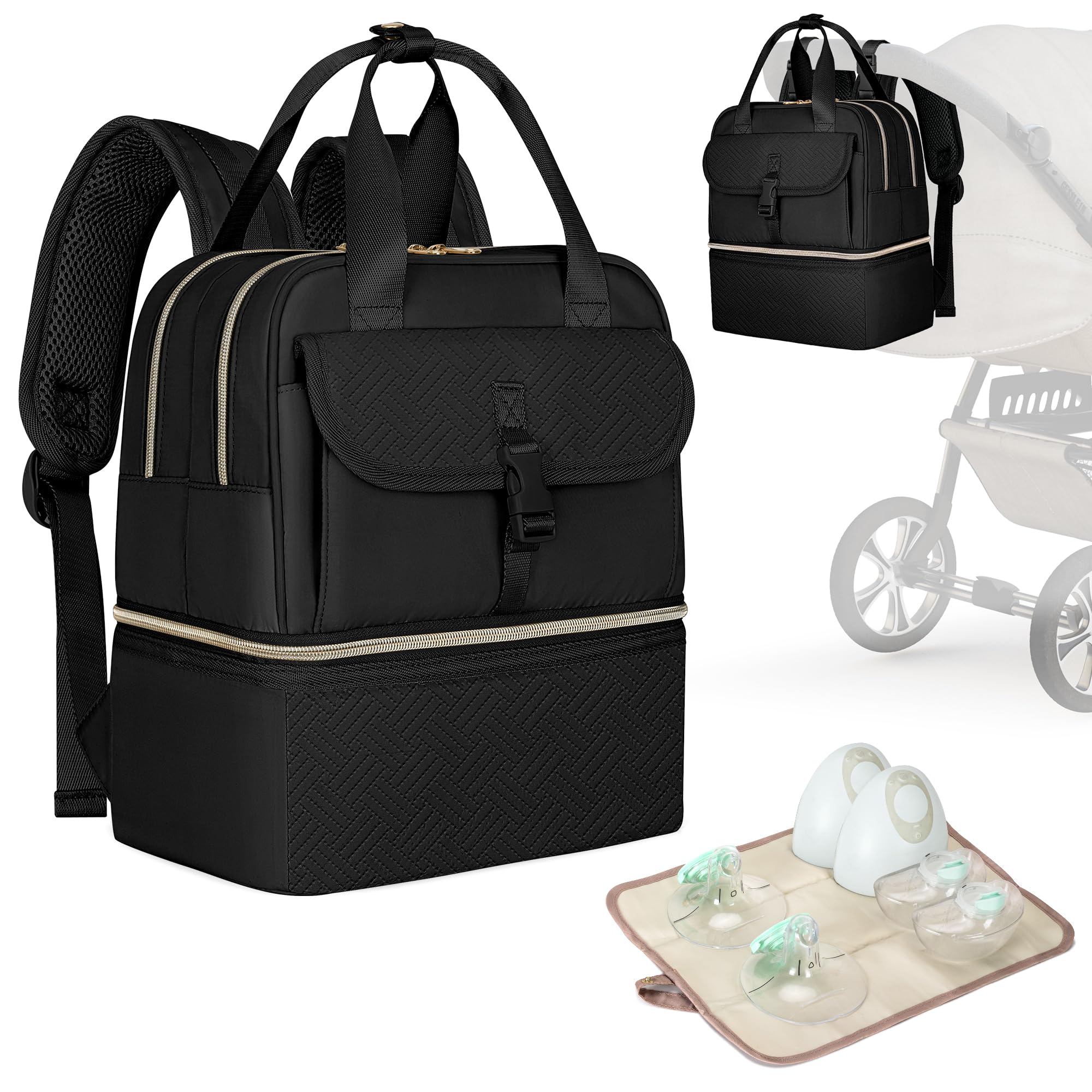 Fasrom wearable breast pump bag with cooler compartment keeps milk fresh on the go