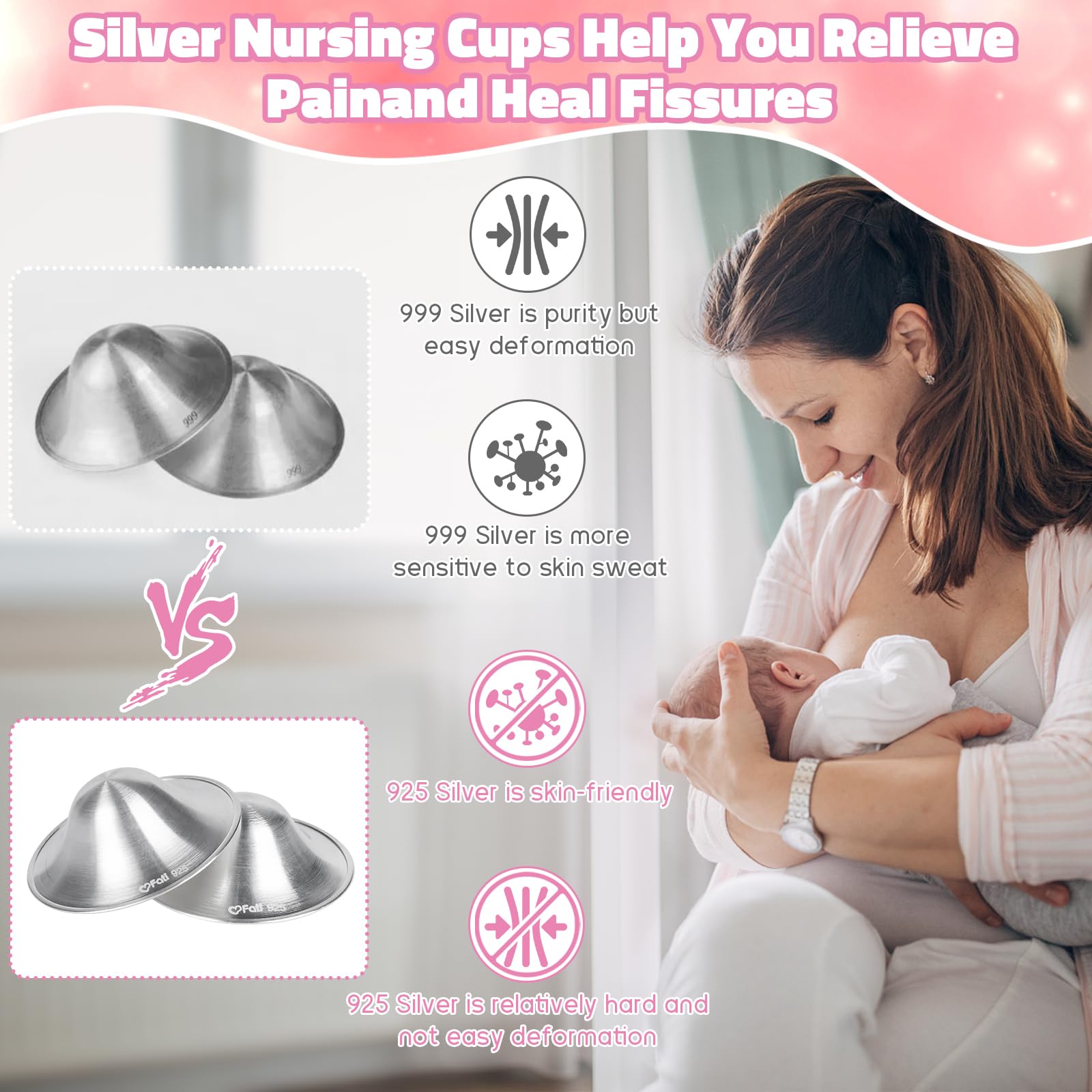 FATI rounded apex with air circulation fits any bra size without compression.