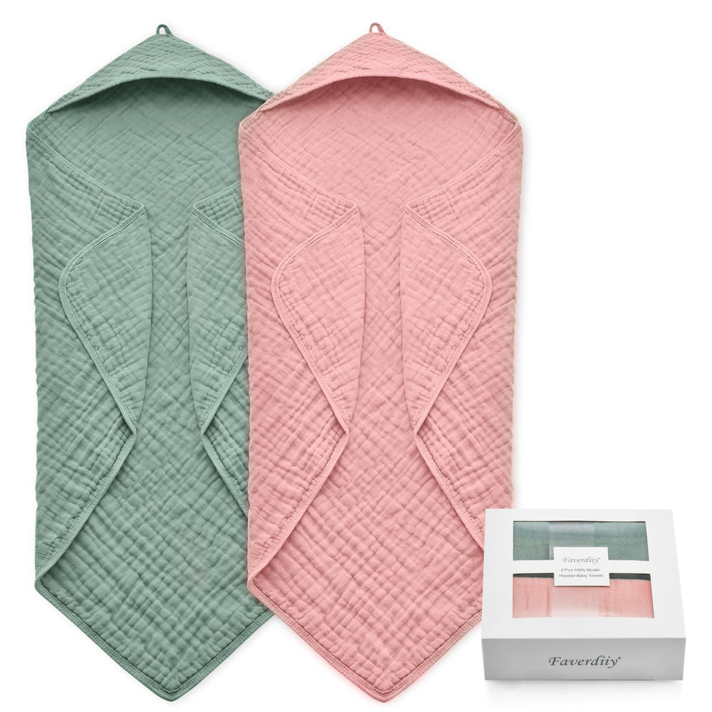 FAVERDIIY dusty-pink hooded towel texture for gentle newborn drying